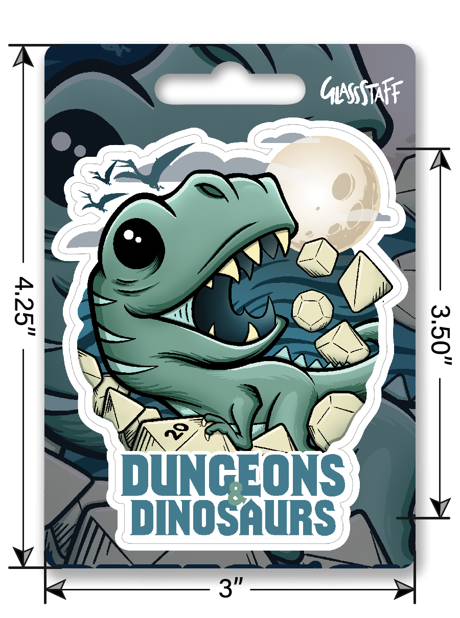 Sticker: Dungeons & Dinosaurs Waterproof Die Cut