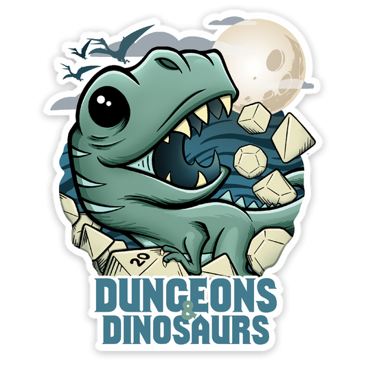 Sticker: Dungeons & Dinosaurs Waterproof Die Cut