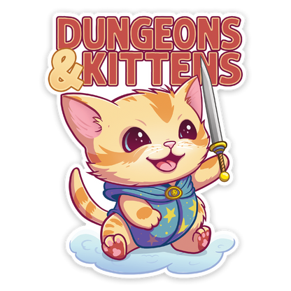 Sticker: Dungeons & Kittens Waterproof Die Cut