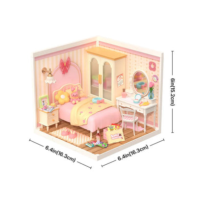 Rolife Lovely Pink Bedroom DIY Miniature House