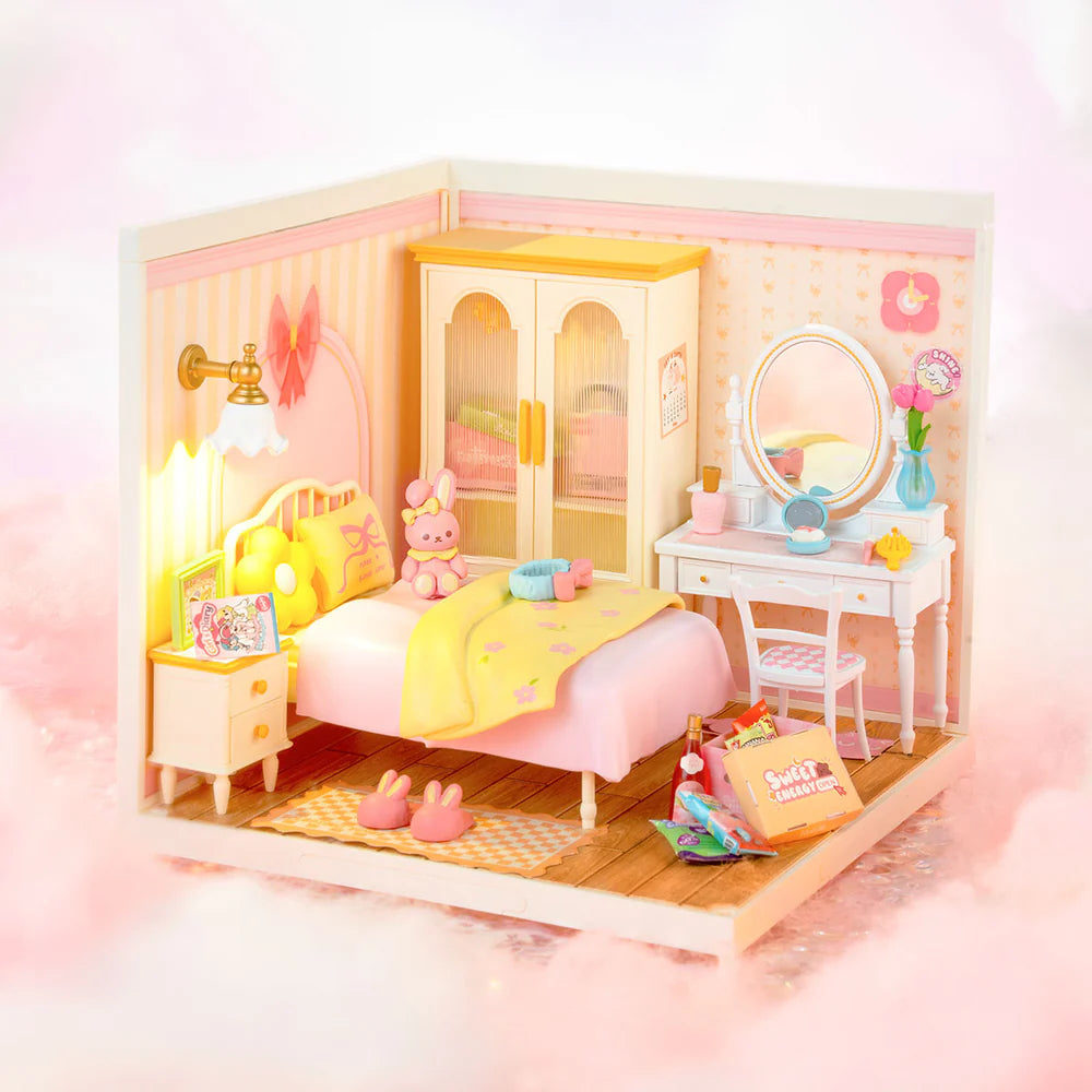 Rolife Lovely Pink Bedroom DIY Miniature House