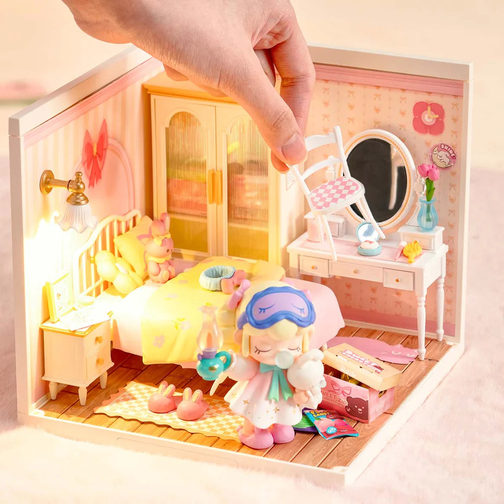 Rolife Lovely Pink Bedroom DIY Miniature House