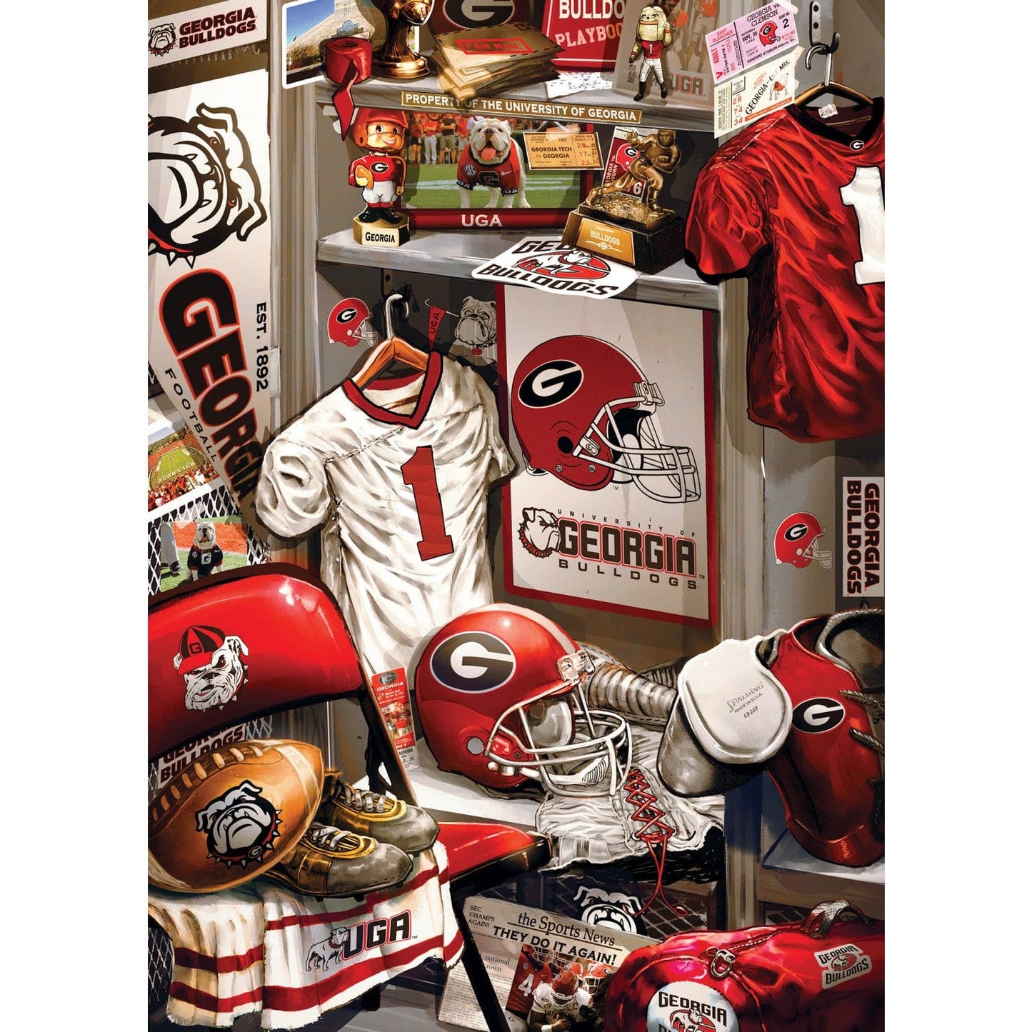 Georgia Bulldogs - Locker Room 500 Piece Jigsaw Puzzle