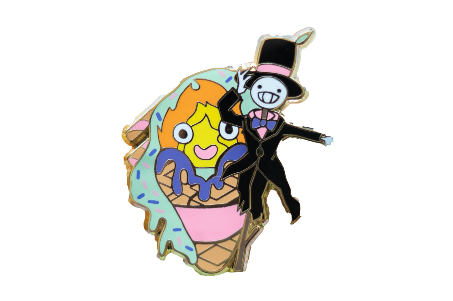 Studio Ghibli Calcifer and Turnip Head Ice Cream Enamel Pin