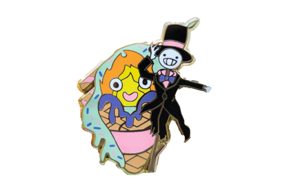 Studio Ghibli Calcifer and Turnip Head Ice Cream Enamel Pin