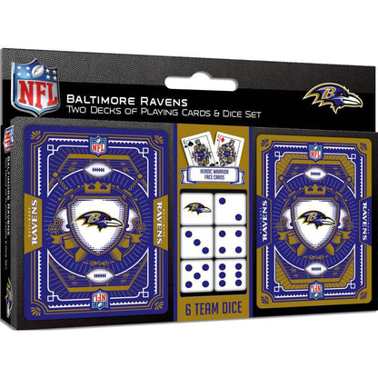 Baltimore Ravens - 2-Pack Playing Cards & Dice Set