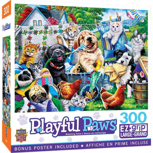 Playful Paws - Washing Time 300 Piece EZ Grip Jigsaw Puzzle