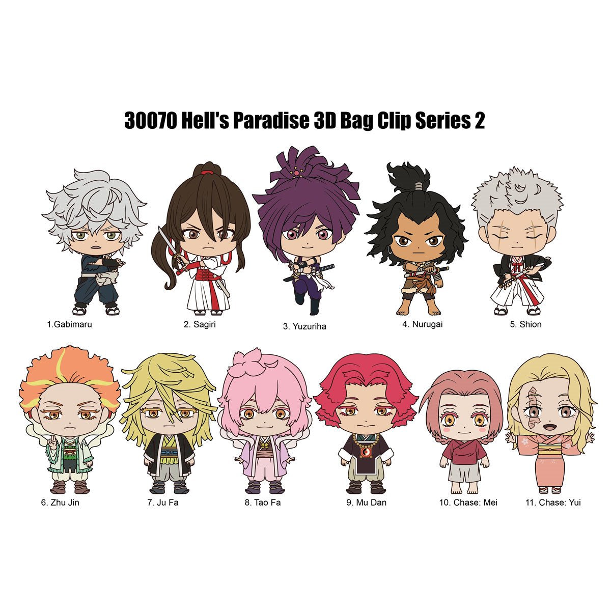 Hell's Paradise Series 2 3D Foam Bag Clip Blind Bag | Official