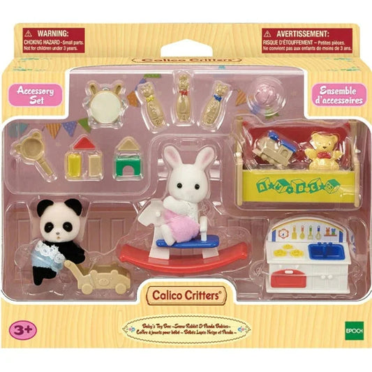 Calico Critters Baby's Toy Box - Snow Rabbit & Panda!