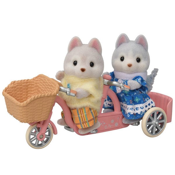 Calico Critters Tandem Cycling Set Husky Sister and Brother