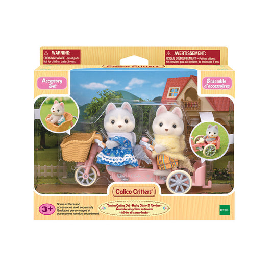 Calico Critters Tandem Cycling Set Husky Sister and Brother