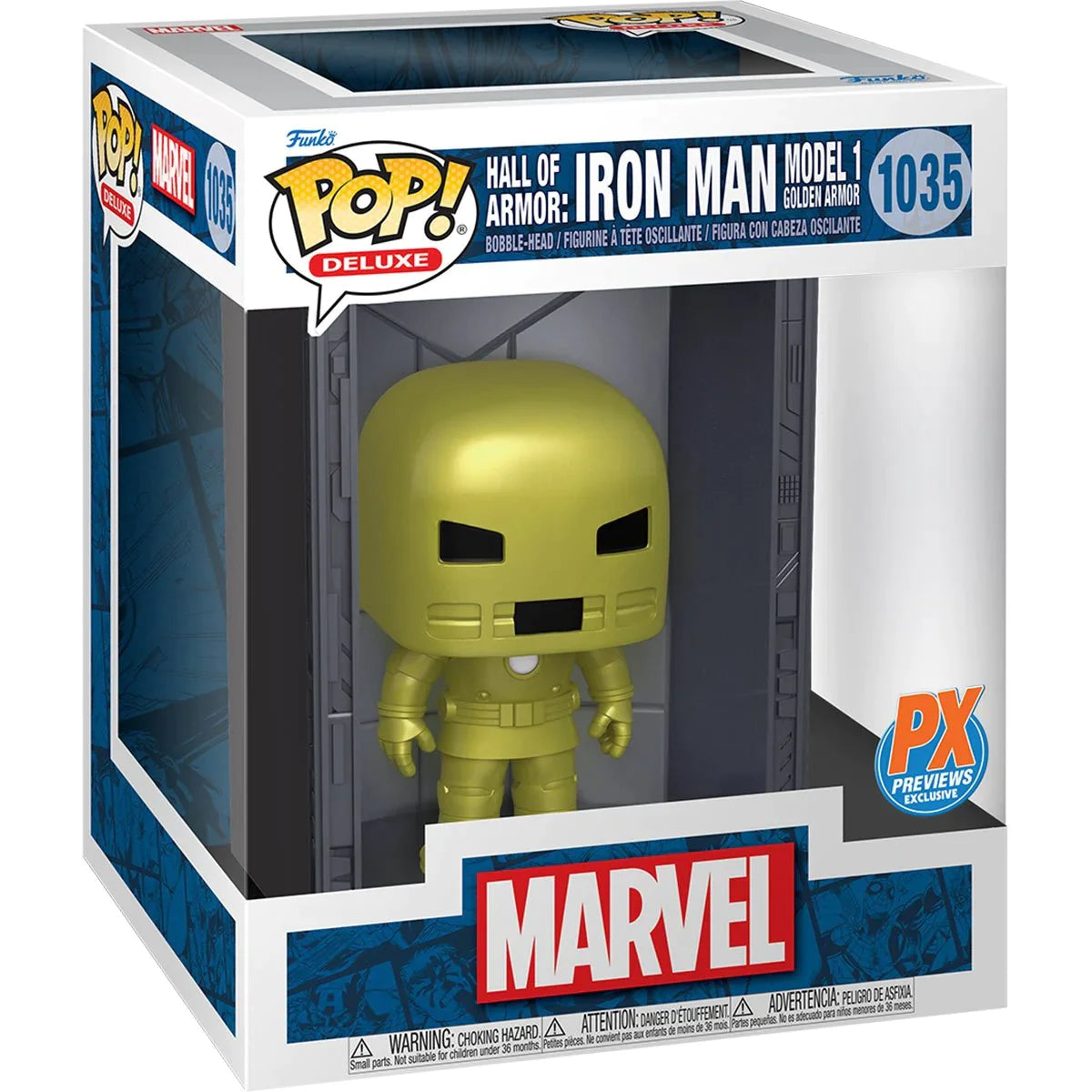 Funko Pop! Marvel Iron Man Hall of Armor Iron Man Model 1 Deluxe - Previews Exclusive