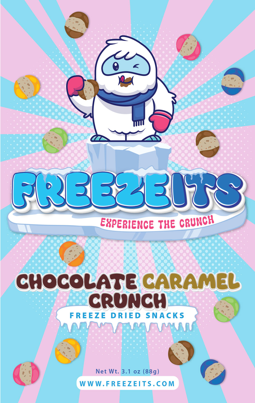 FREEZEITS Chocolate Caramel Crunch 3.1 oz. Bag