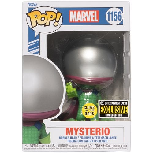 Funko Pop! 1156 Marvel - Mysterio Glow-in-the-Dark Vinyl Figure - Entertainment Earth Exclusive