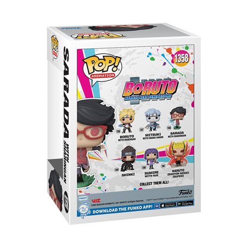 Funko Pop! 1358 Animation - Boruto -  Sarada with Sharingan Vinyl Figure - Glow-in-the-Dark Entertainment Earth Exclusive