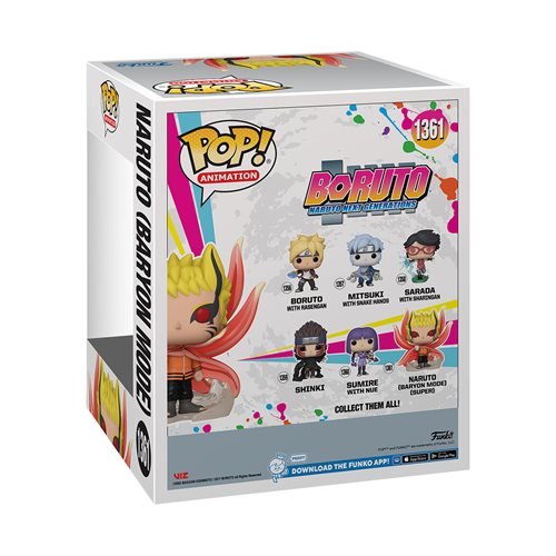 Funko Pop! 1361 Animation - Boruto - Naruto Baryon Mode Glow-in-the-Dark Super 6-Inch Vinyl Figure - AAA Exclusive