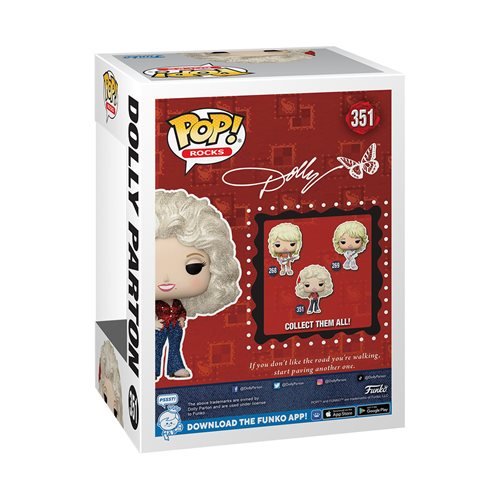 Funko Pop! 351 Rocks - Dolly Parton '77 Tour Diamond Glitter Vinyl Figure - Entertainment Earth Exclusive