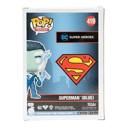 Funko Pop! 419 Heroes - Superman (Blue) Vinyl Figure - 2021 Convention Exclusive