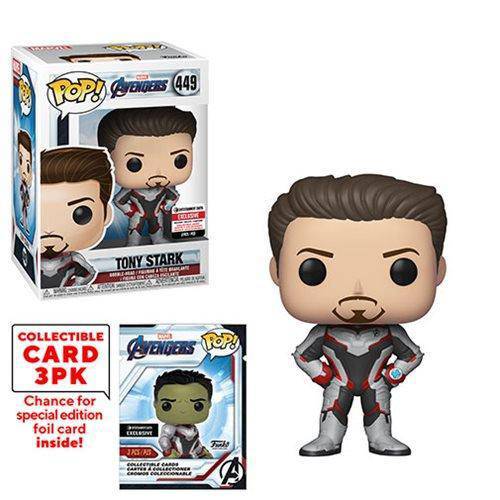 Funko Pop! 449 Marvel Avengers Endgame Tony Stark Pop! Vinyl Figure with Collector Cards - Entertainment Earth Exclusive