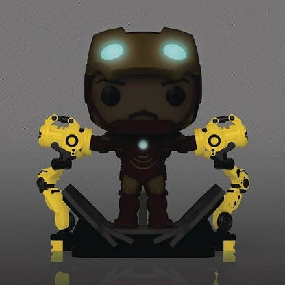 Funko Pop! 905 - Marvel Iron Man with Gantry Glow-in-the-Dark Deluxe Vinyl Bobble Head - PX