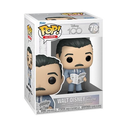 Funko Pop! Icons 78 - Disney 100 Walt Disney with Magazine Vinyl Figure