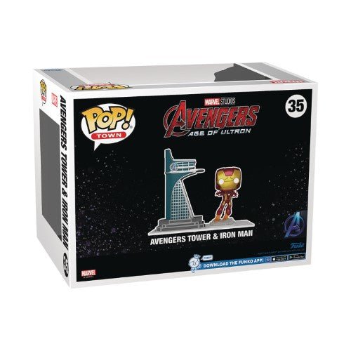 Funko Pop! Town 35 - Marvel Avengers Tower & Iron Man Glow in the Dark Bobblehead Figure - Previews Exclusive