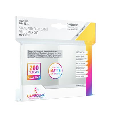 Gamegenic Value Pack Standard Card Game MATTE Sleeves (66 x 91 mm, 200 pack)