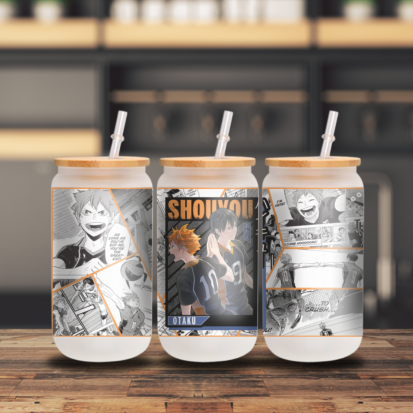 Haikyuu Frosted Glass with Lid G6