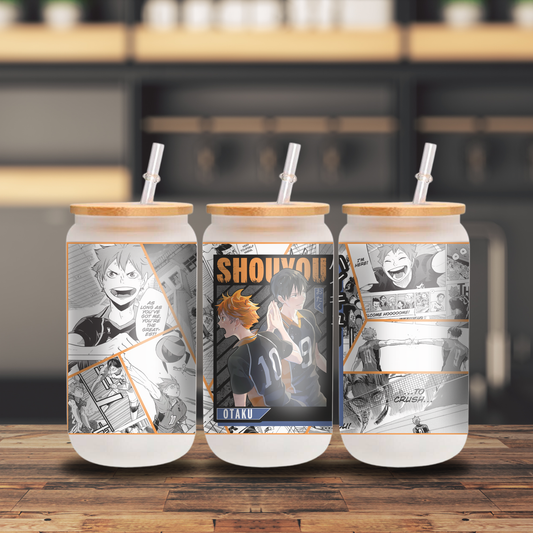 Haikyuu Frosted Glass with Lid (G6)