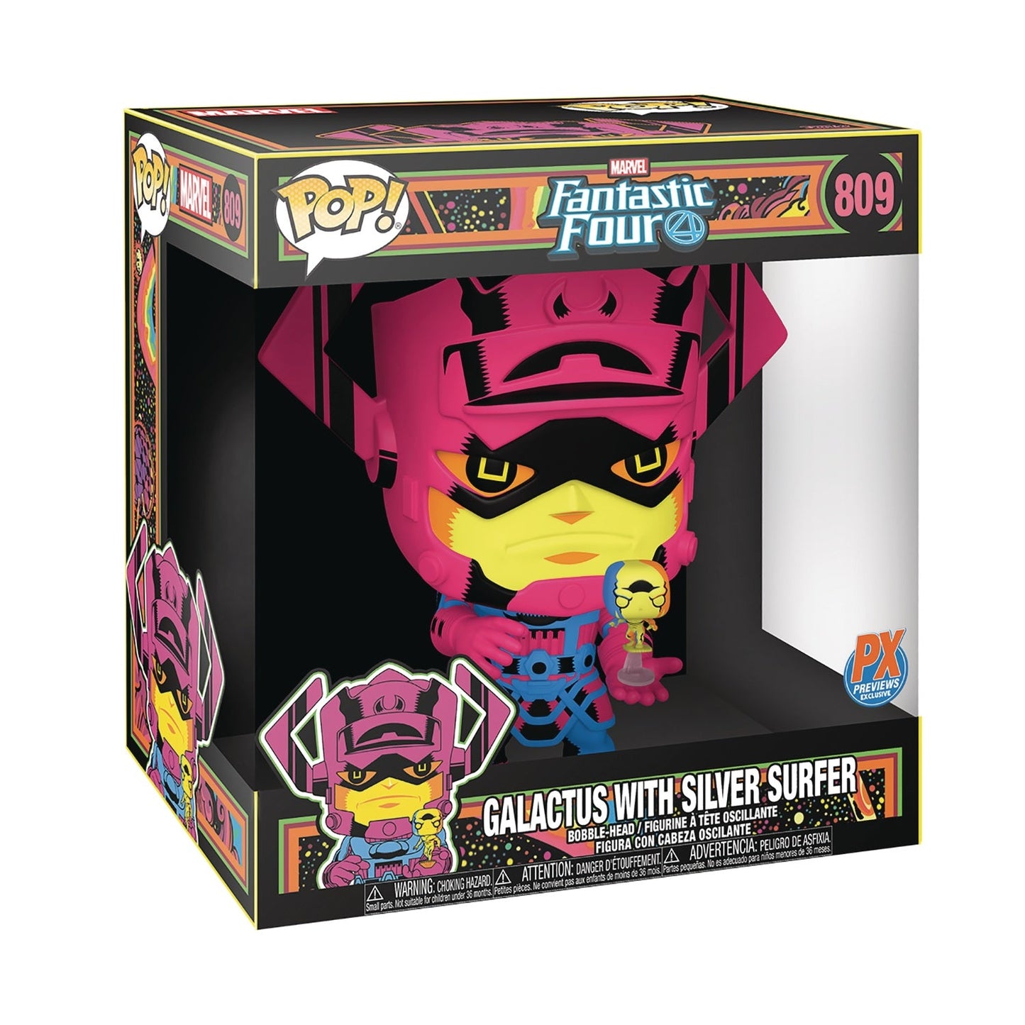 Funko Pop! Jumbo Marvel Galactus with Silver Surfer (Black Light Version) 10" Vinyl Figure