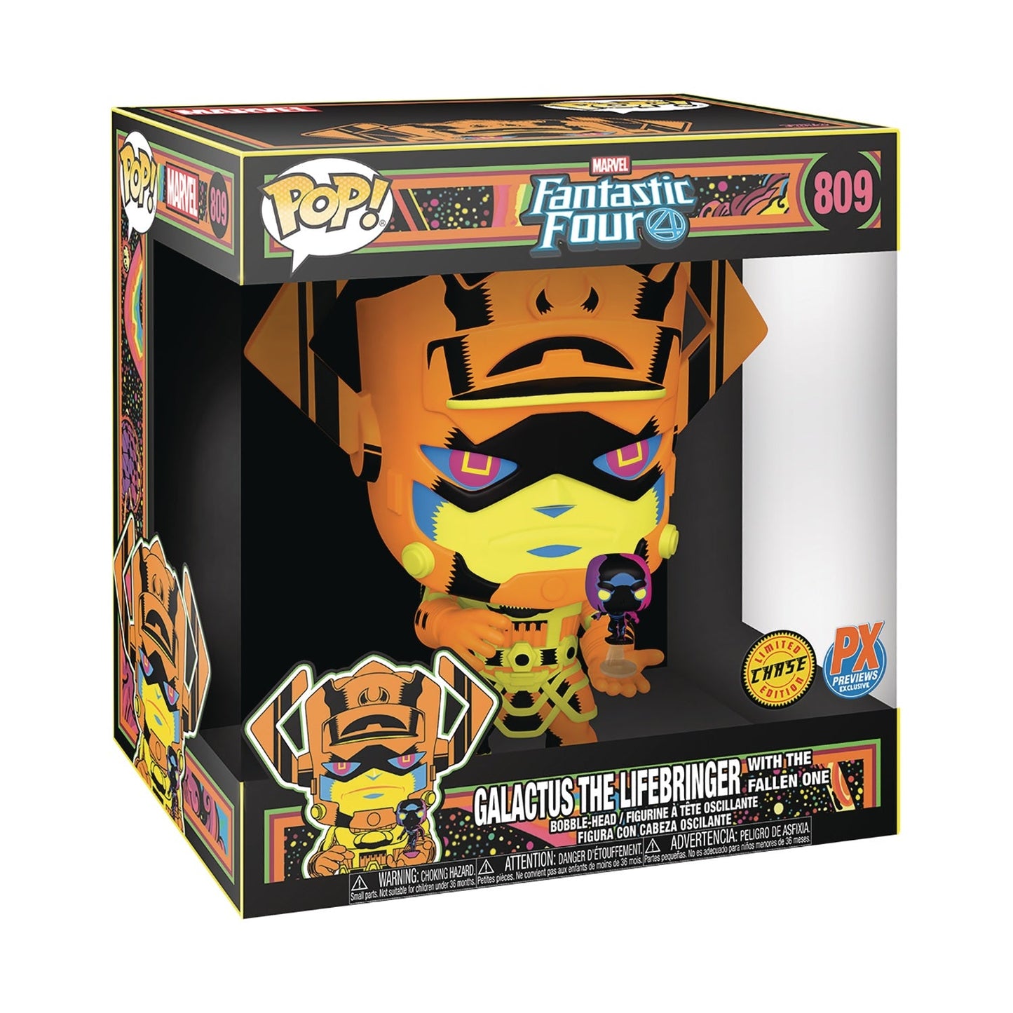 Funko Pop! Jumbo Marvel Galactus with Silver Surfer Black Light Chase 10" Vinyl Figure