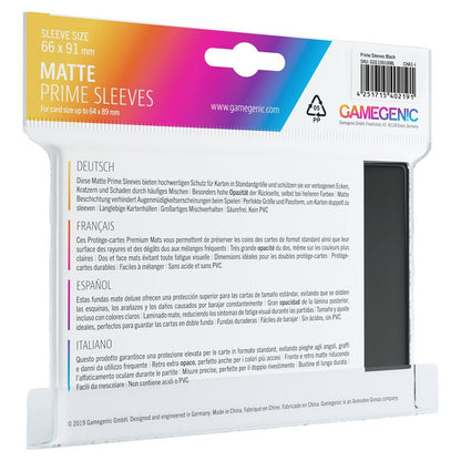 GameGenic Matte Prime Card Sleeves: Black