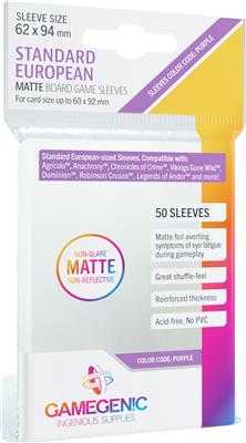 Gamegenic MATTE Sleeves: Standard European (62 x 94 mm)