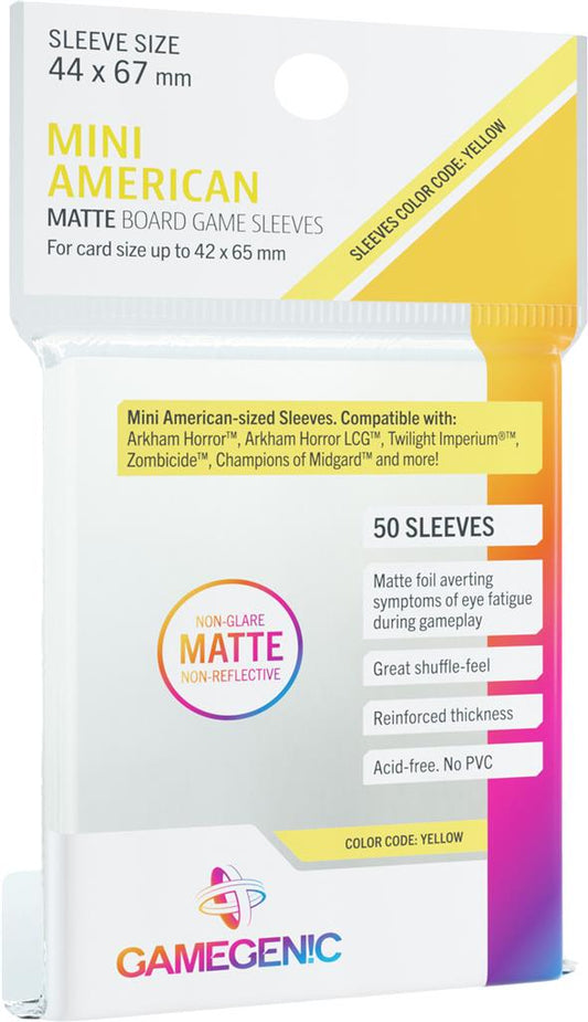 Gamegenic MATTE Sleeves: Mini American (44 x 67 mm, 50 pack)
