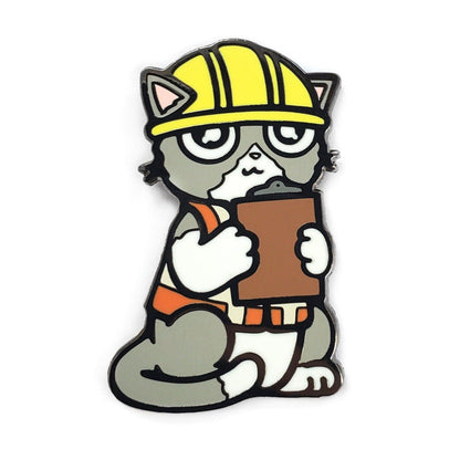 Construction Cat Pin