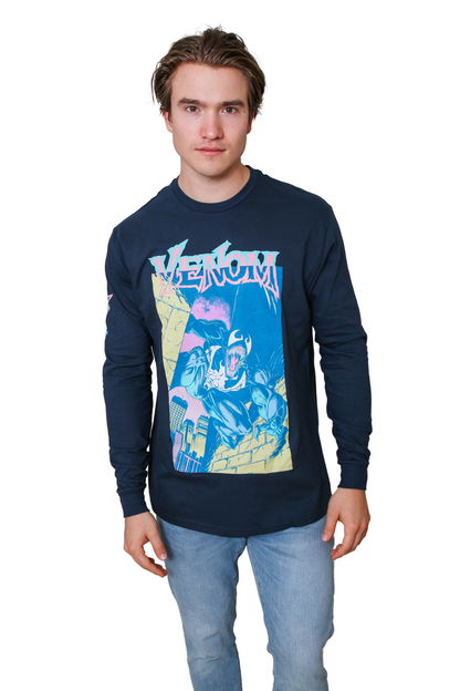 Venom Brite Box 90'S Marvel Comics Adult Long Sleeve T Shirt