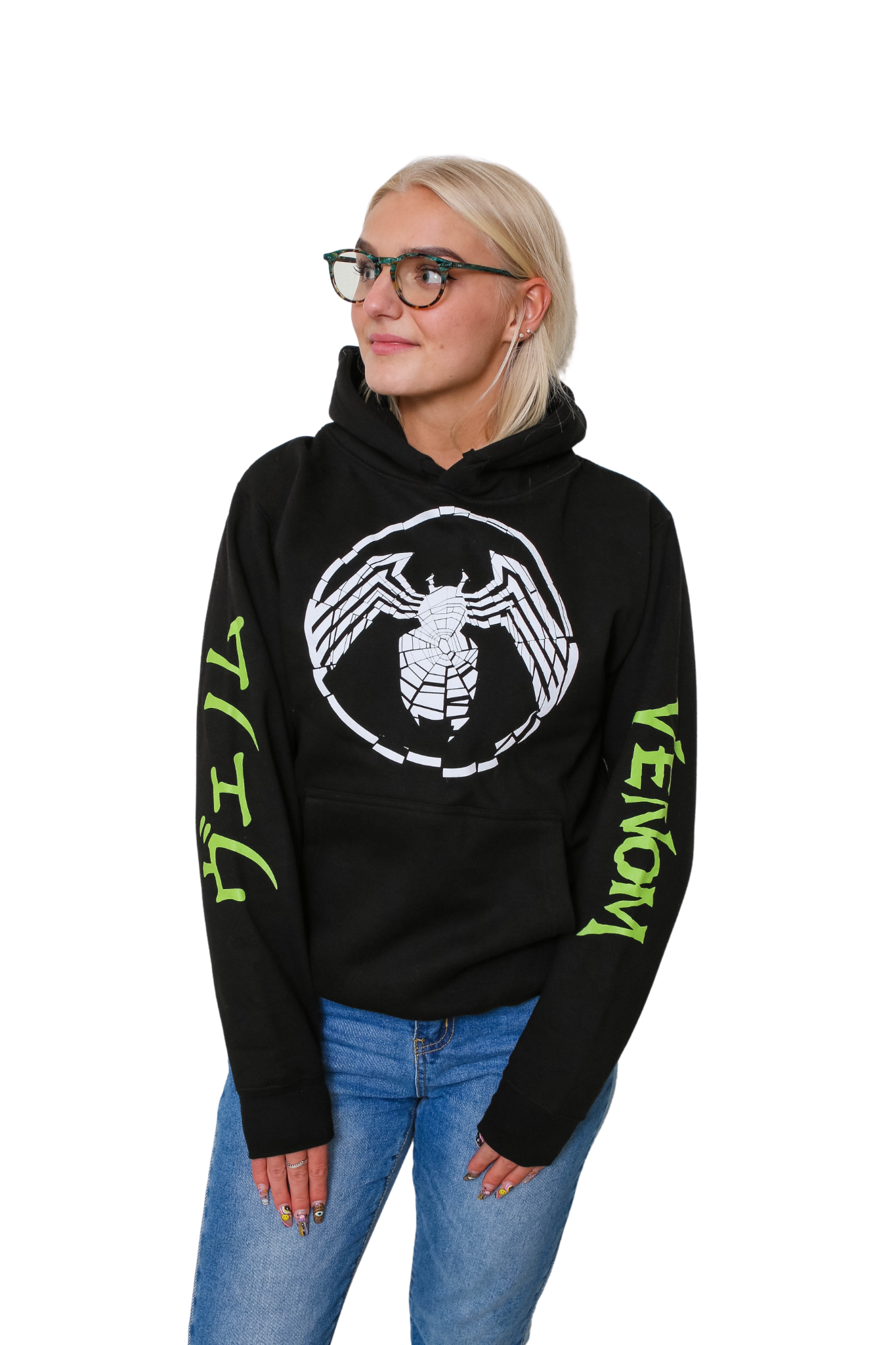 Venom Shatter Symbol With Kanji Marvel Pullover Hoodie