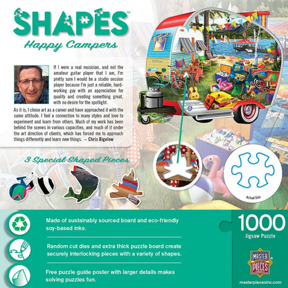 Shapes - Happy Campers 1000 Piece Shaped Jigsaw Puzzle