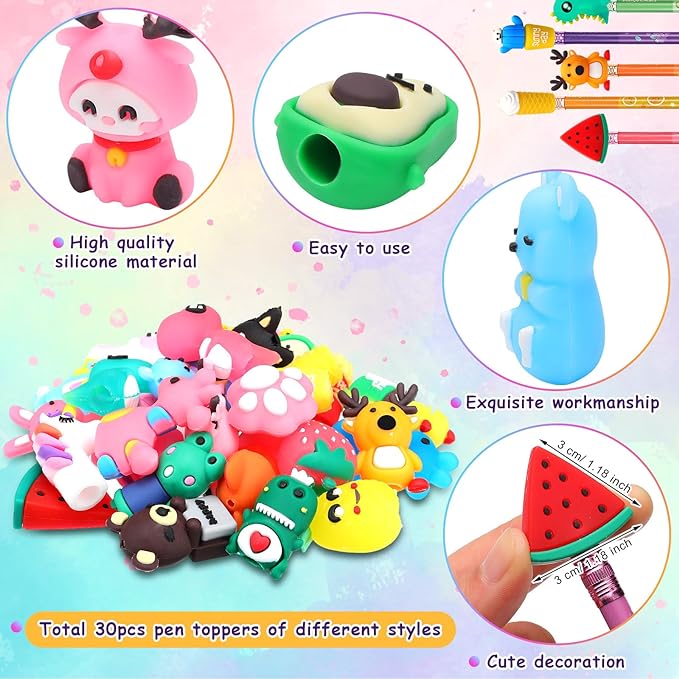 Kawaii Silicon Pencil Toppers