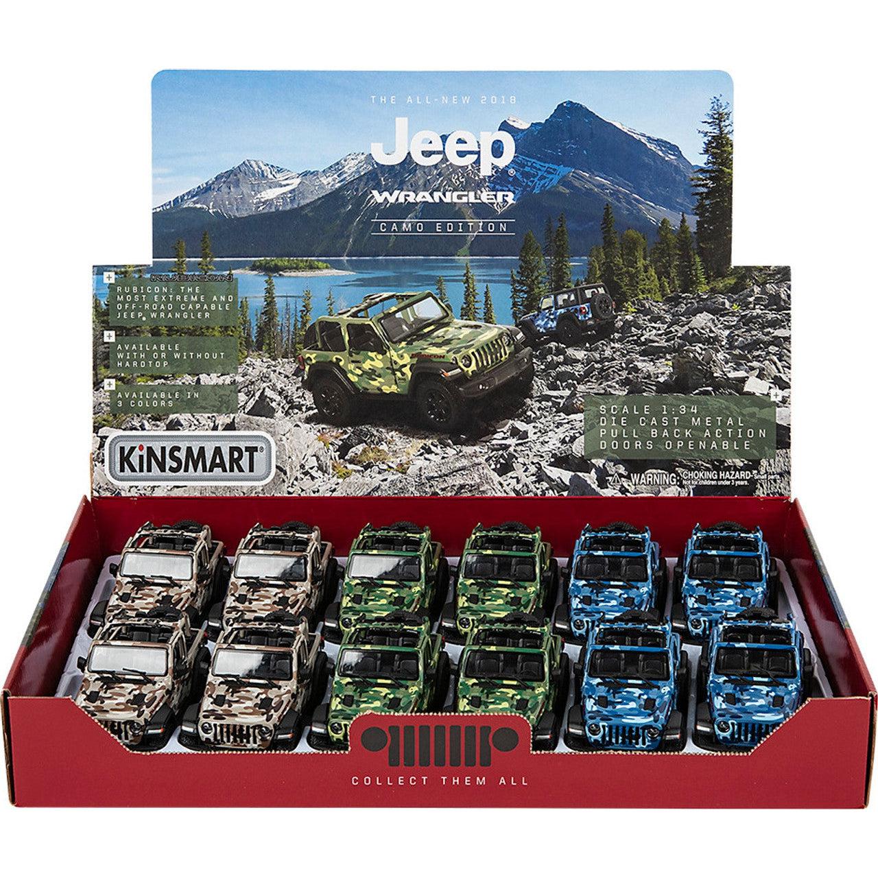 5" Diecast 2018 Jeep Wrangler Open Top or Hard Top - Camo Edition