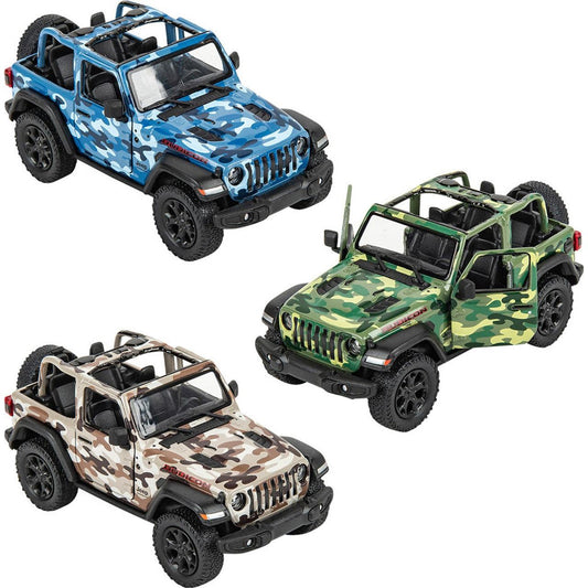 5" Diecast 2018 Jeep Wrangler Open Top or Hard Top - Camo Edition