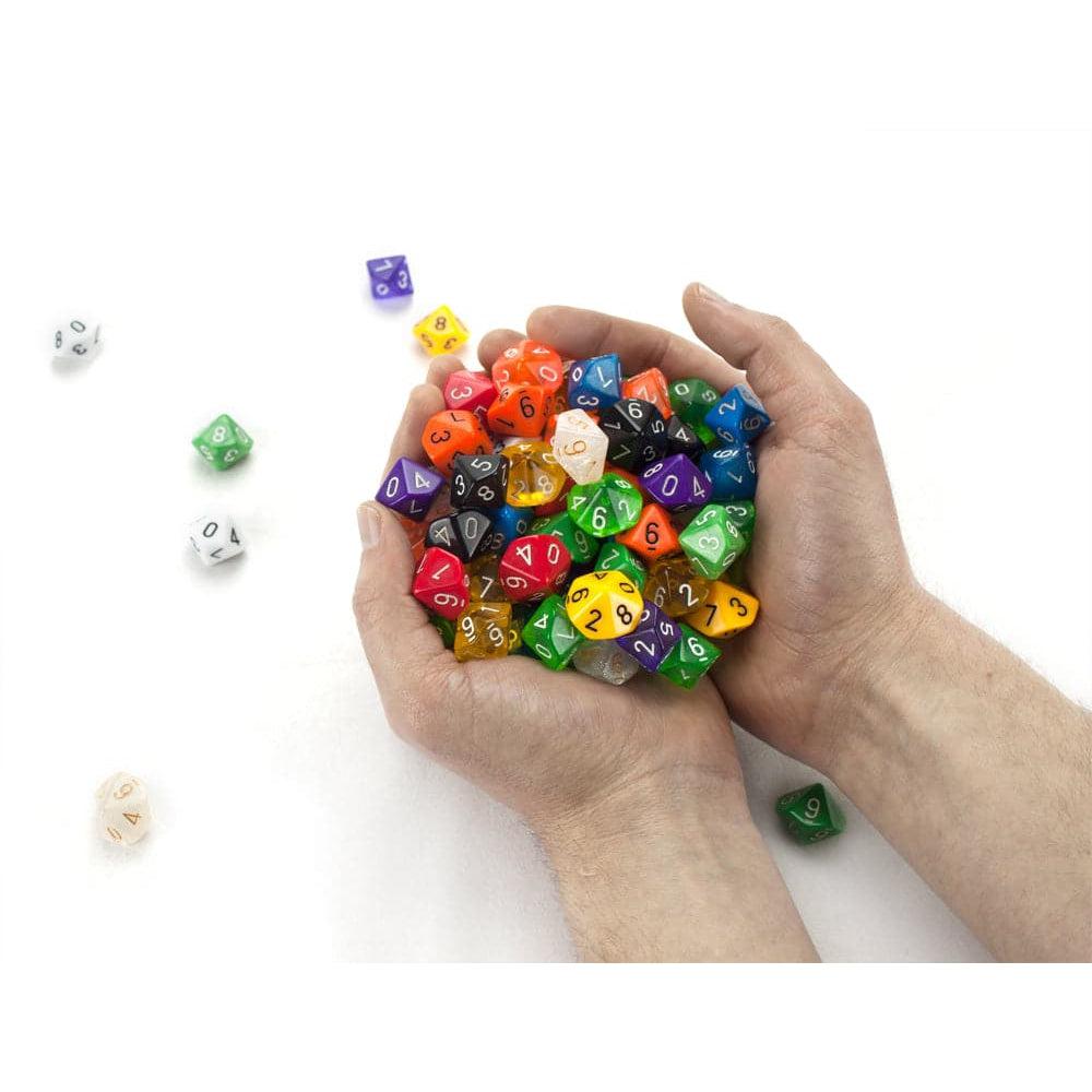 100+ Pack of Random D10 Polyhedral Dice in Multiple Colors