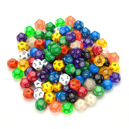 100+ Pack of Random D12 Polyhedral Dice in Multiple Color