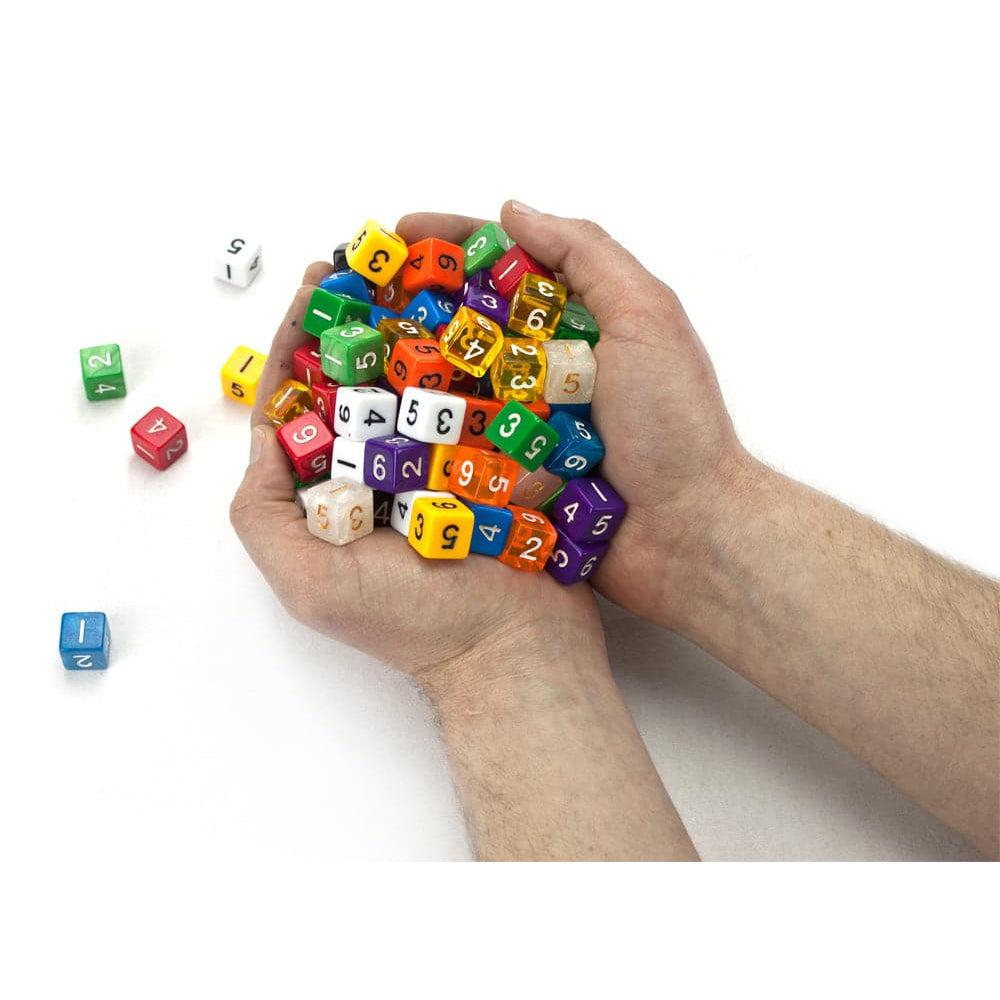 100+ Pack of Random D6 Polyhedral Dice in Multiple Colors