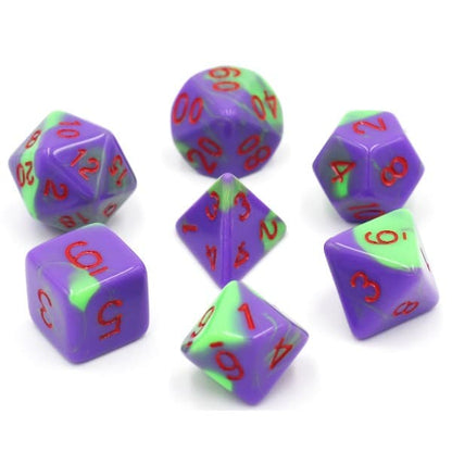 Blended 7 Dice Set with Bag