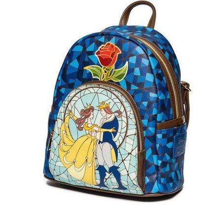 Loungefly Beauty and the Beast Stained-Glass Window Mini-Backpack - Entertainment Earth Exclusive