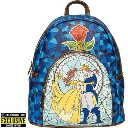 Loungefly Beauty and the Beast Stained-Glass Window Mini-Backpack - Entertainment Earth Exclusive