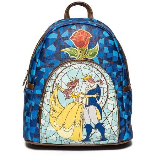 Loungefly Beauty and the Beast Stained-Glass Window Mini-Backpack - Entertainment Earth Exclusive