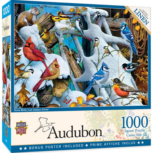 Audubon - Snow Birds - 1000 Piece Puzzle