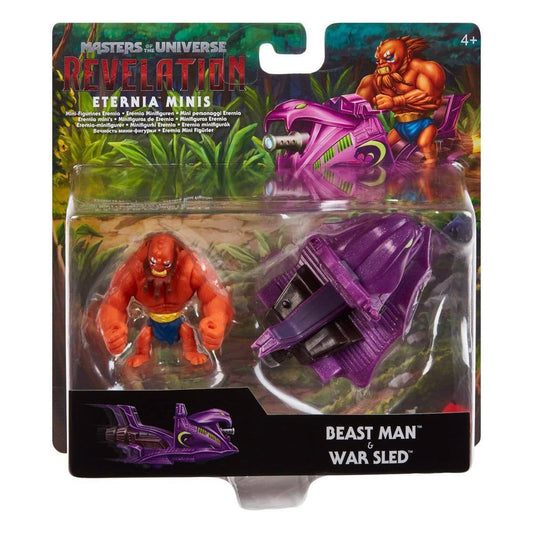 Masters of the Universe Revelation Beast Man und War Sled Eternia Minis-Fahrzeugpaket 